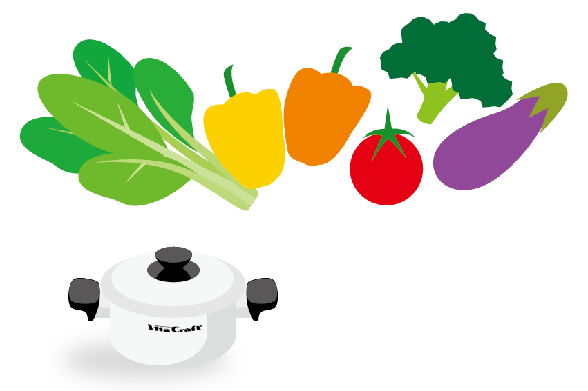 野菜と鍋のイラスト