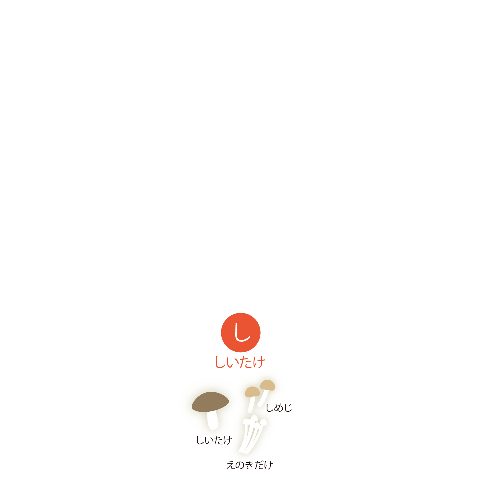 「し」しいたけの分類図