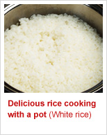 Delicious rice cooking with a pot (White rice)