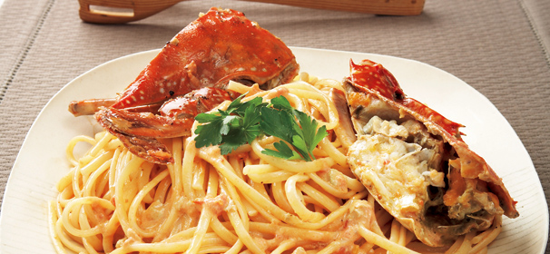 わたりがにのトマトクリームパスタ