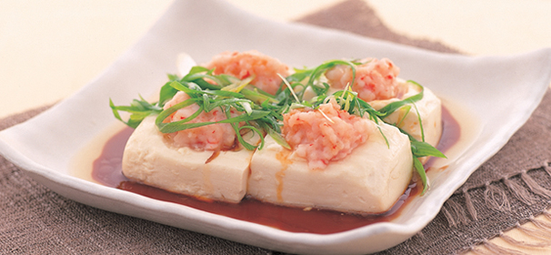 豆腐と海老の蒸しもの