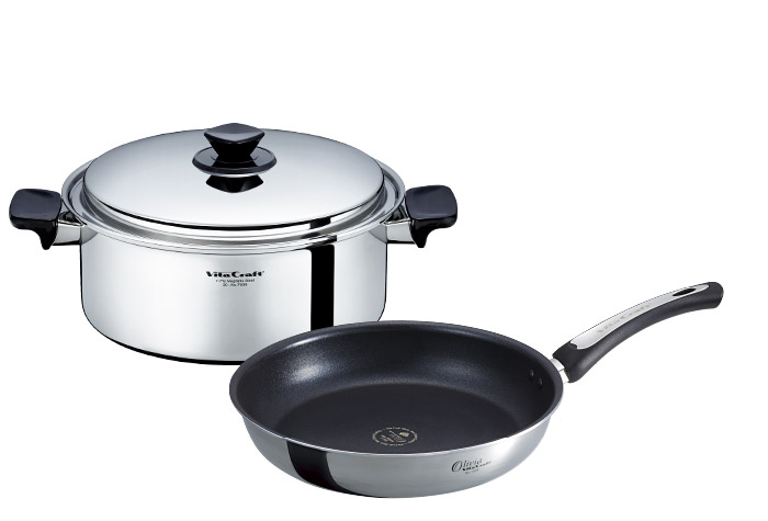 【SALE】Sシリーズ 両手鍋 5.5L + オリビア フライパン セット