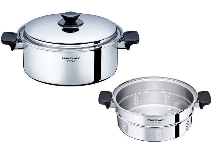 【SALE】Sシリーズ 両手鍋 5.5L + 蒸し器 セット