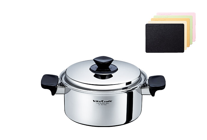 【SALE】Sシリーズ 両手鍋 3.0L + 抗菌まな板 小 セット