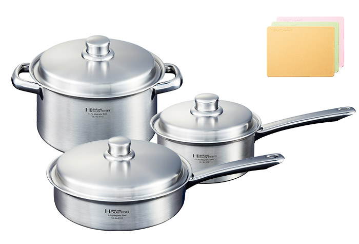 【SALE】ヒューストン スタンダード3点 + 抗菌まな板 小 セット